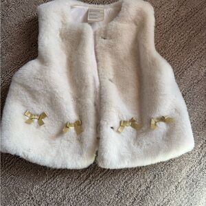 First Impressions White Faux Fur Vest